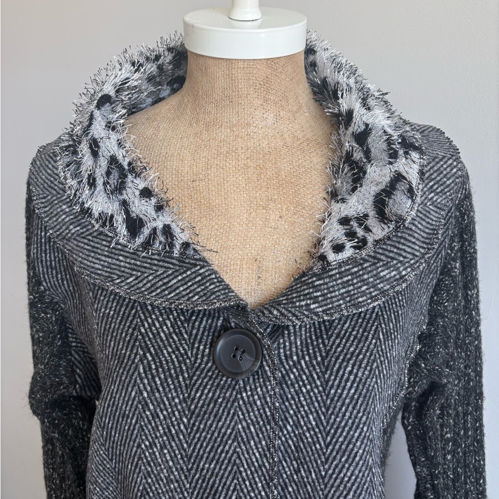 Sioni Patchwork Animal Print Jacket Cardigan Swea… - image 2